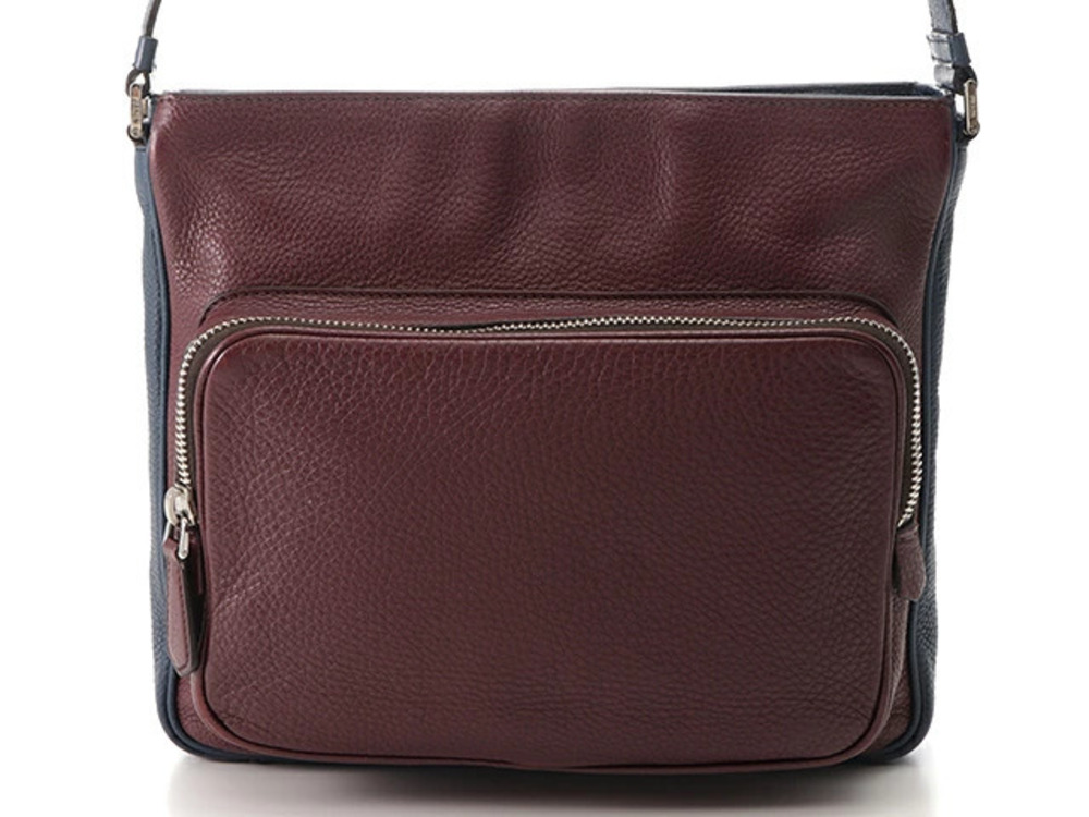 Prada Bag Shoulder Bordeaux Purple Brown Blue Leather